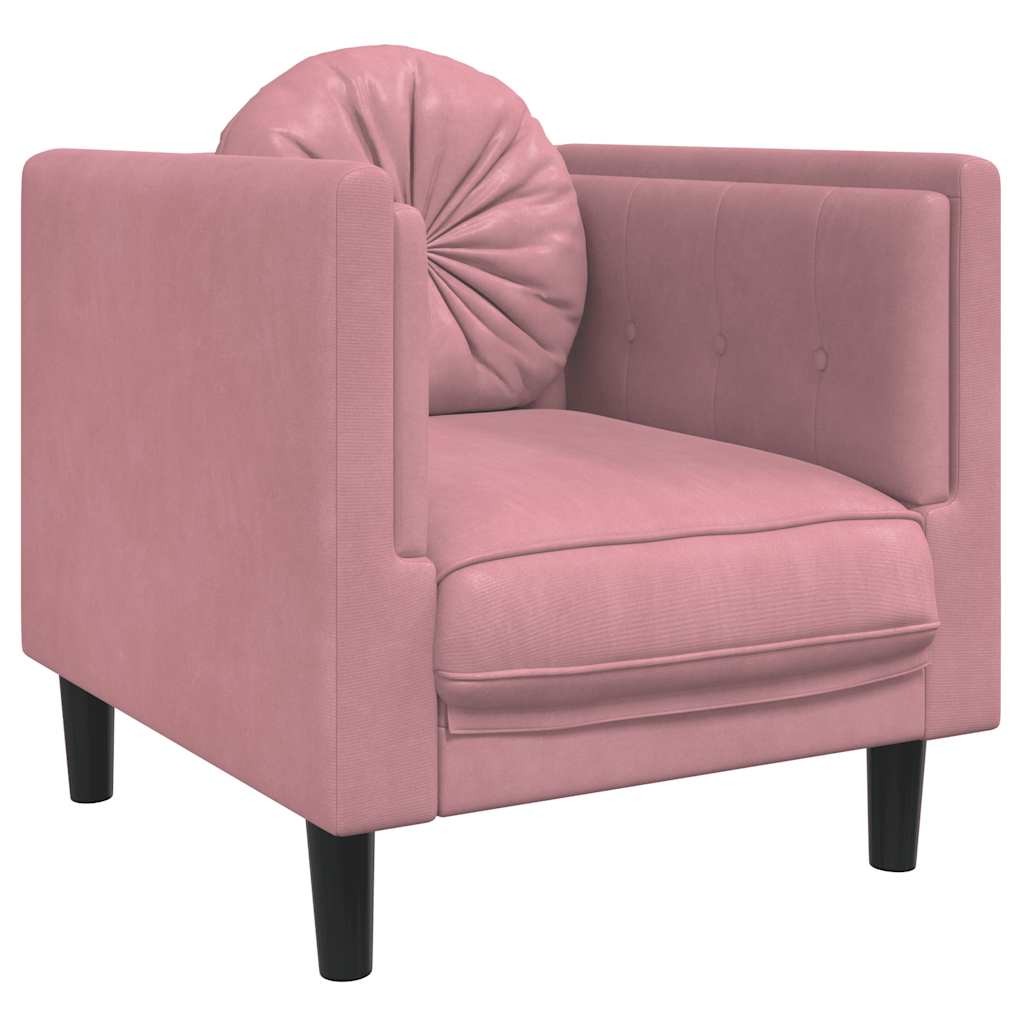 Fotel z poduszką velor pink - pink?, sofa - number 2.