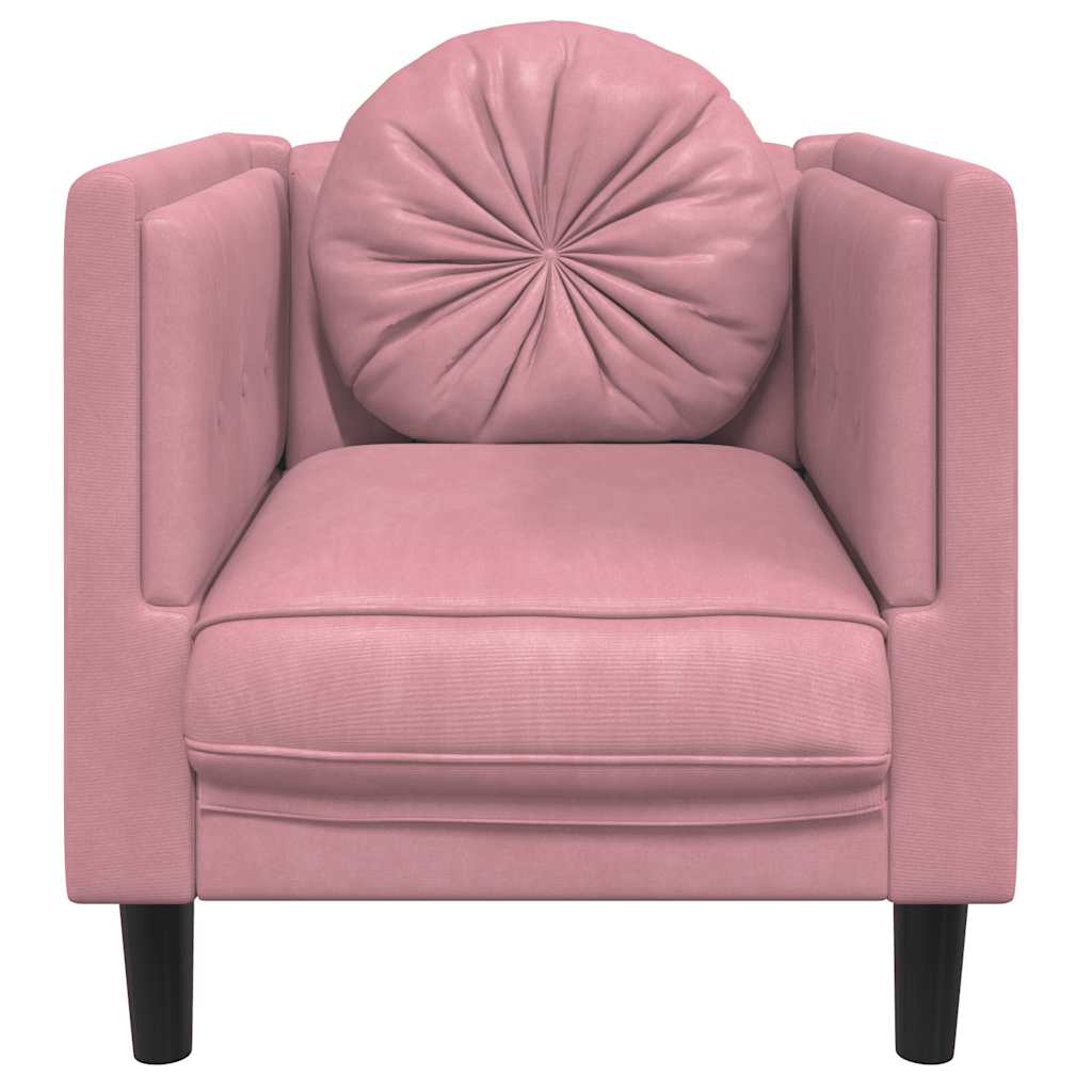 Fotel z poduszką velor pink - pink?, sofa - number 4.