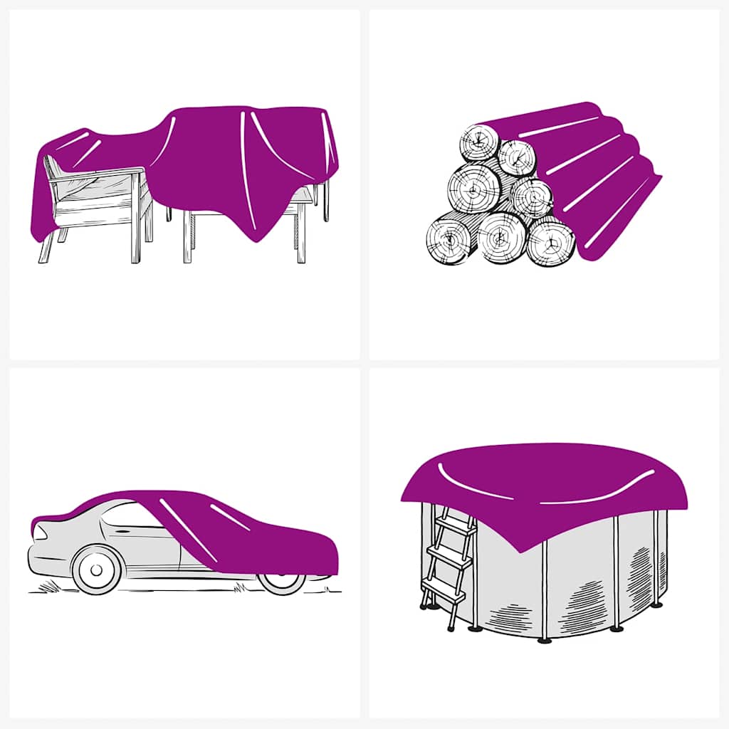 Presenning 600 /m² - blå, ø 2 m, 1, with eyelets - number 7.