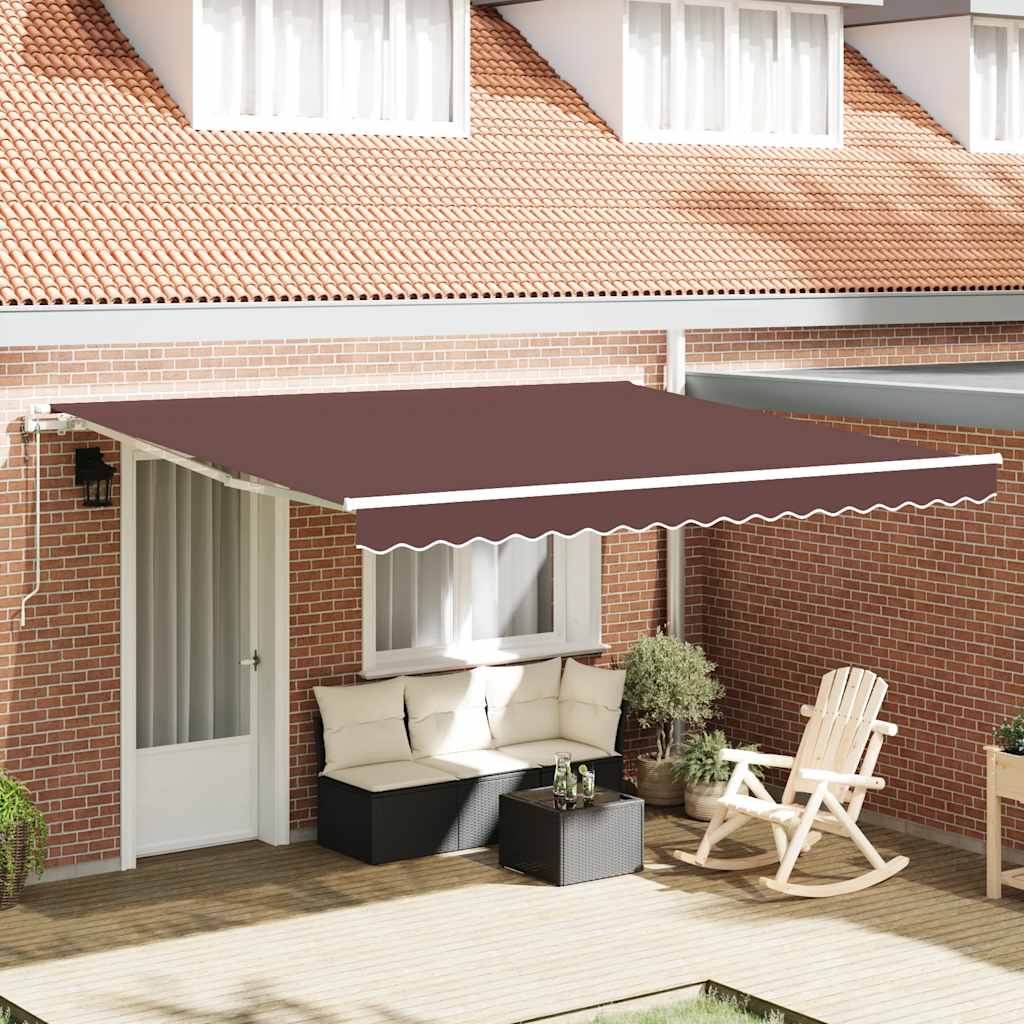 Awning 400x300 cm automatic operation - brown - number 1.