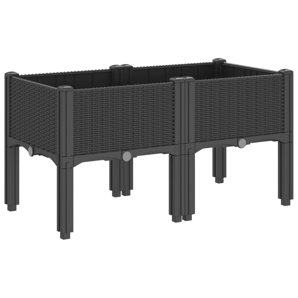 Planter with legs pp - black, 80 x 40 x 42 cm, 1 - number 5.