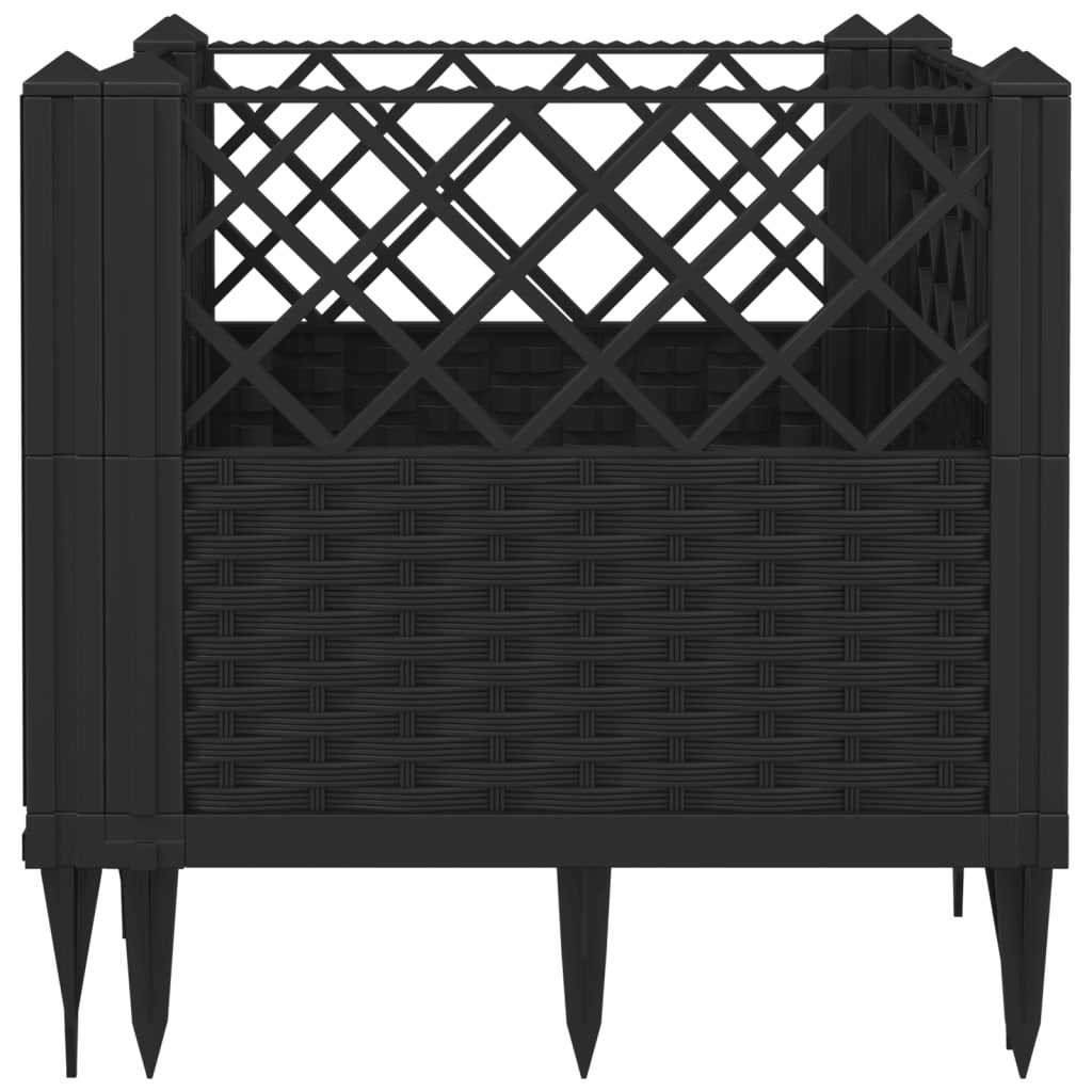 Planter with spear 43.5x43.5x43.5 cm pp - black, 43 5 x 43 5 x 43 5 cm, 1 - number 5.