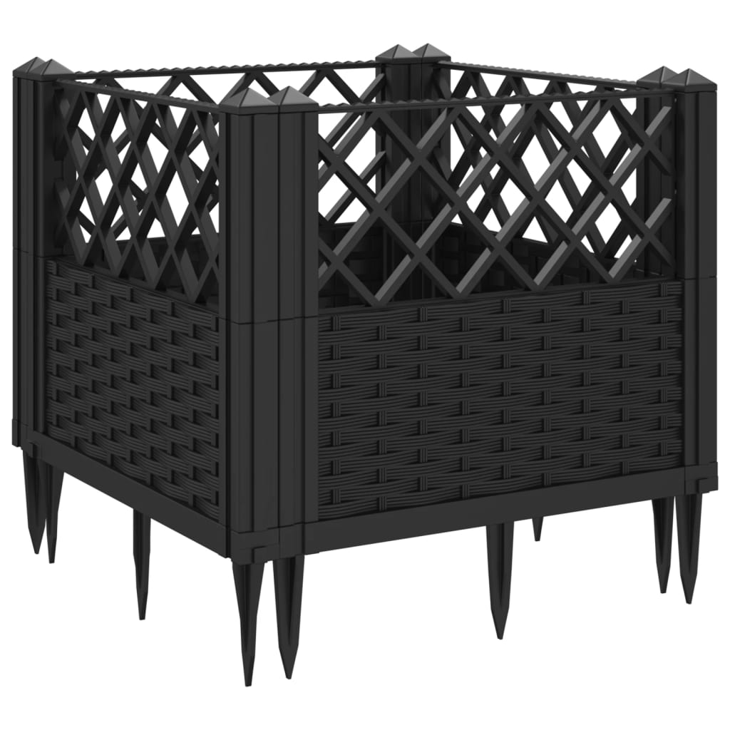 Planter with spear 43.5x43.5x43.5 cm pp - black, 43 5 x 43 5 x 43 5 cm, 1 - number 6.