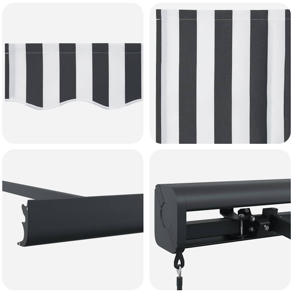 Tržište presavijanja 4x3 m tkanina i aluminij - antracit sivi i crni, 400 x 300 cm, 1 - number 9.