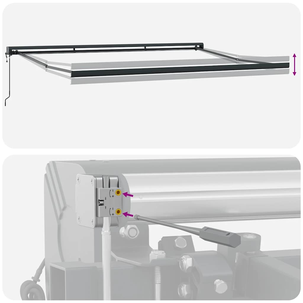 Sklopiva tenda 5x3 m tkanina i aluminij antracit siva i bijela - antracit siva i crna, 500 x 300 cm, 1 - number 9.