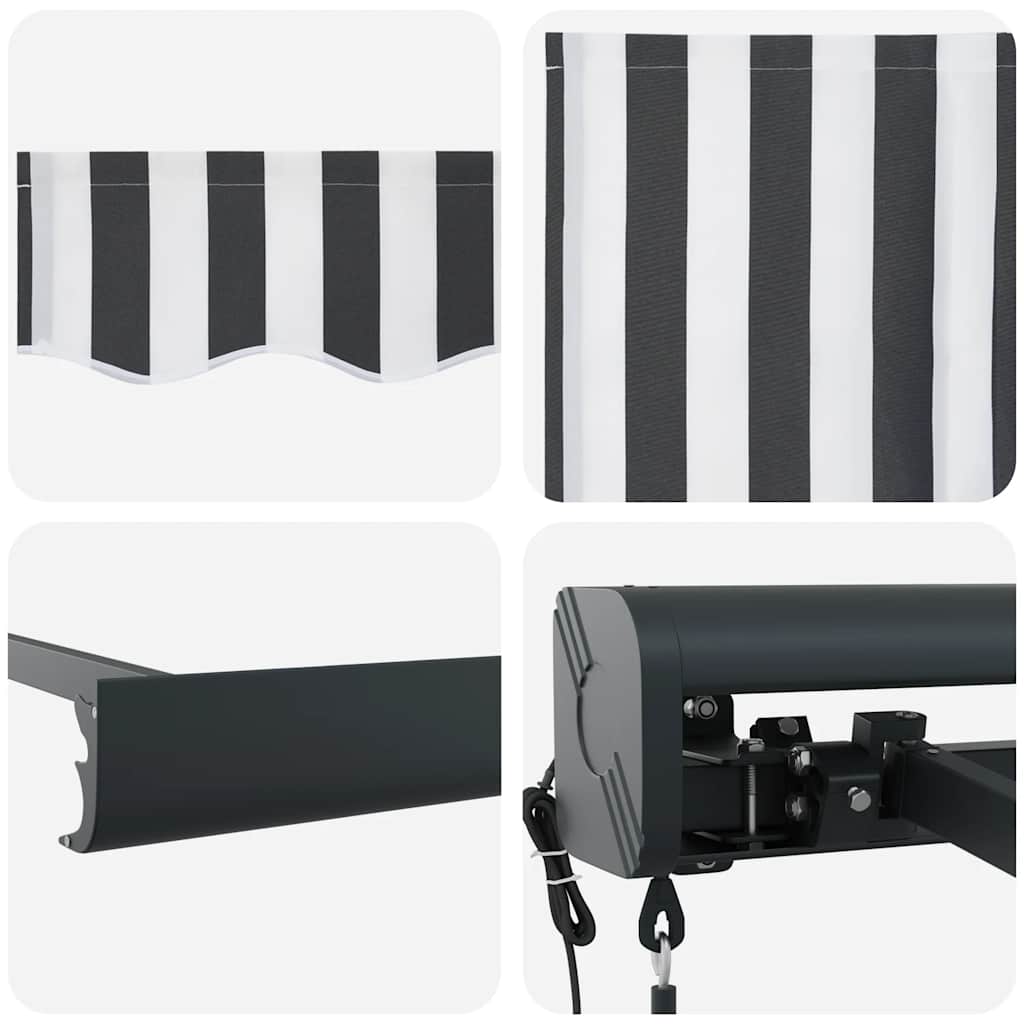 Sklopiva tenda 5x3 m tkanina i aluminij antracit siva i bijela - antracit siva i crna, 500 x 300 cm, 1 - number 10.