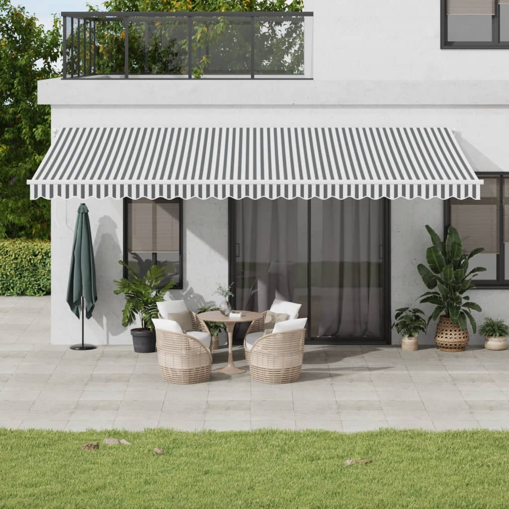 Awning with links 600x350 cm manual operation - anthracite gray and black, 500 x 300 m, 1 - number 1.