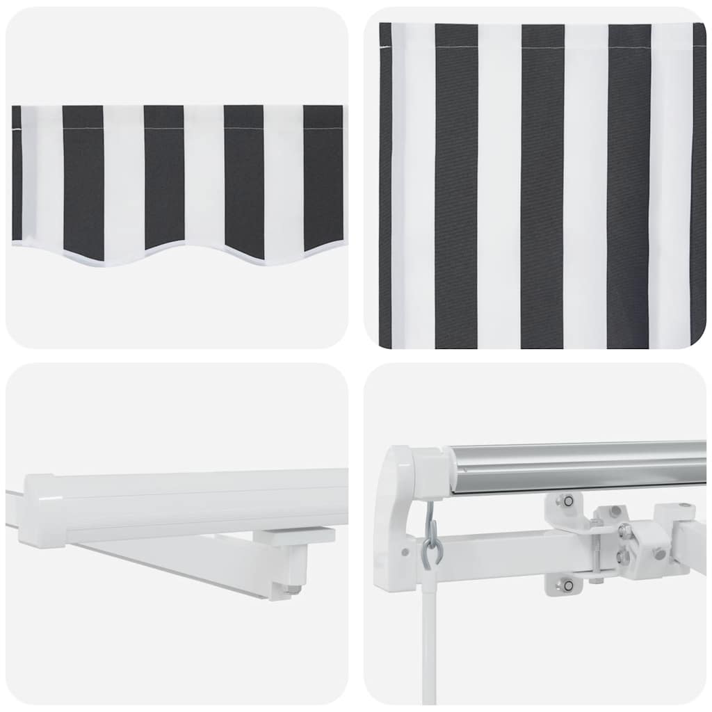 Tenda s karikama 600x300 cm ručno upravljanje antracit siva i bijela - number 11.