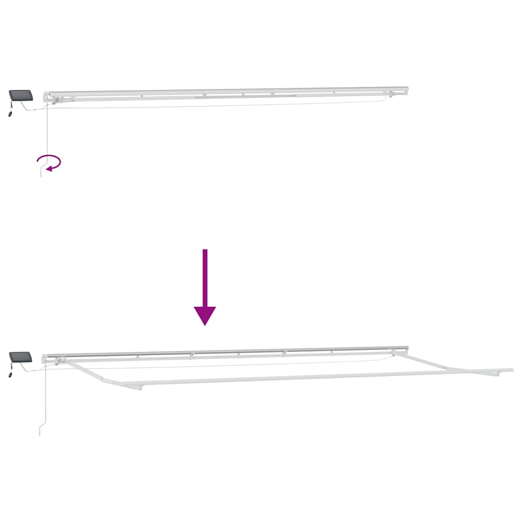 Tenda s karikama 600x300 cm ručno upravljanje antracit siva i bijela - number 10.