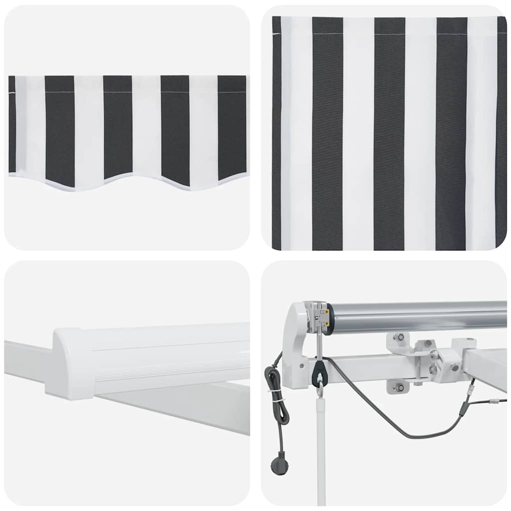 Tenda sa šarkama 600x300 cm automatski rad antracit sivo bijela - number 12.