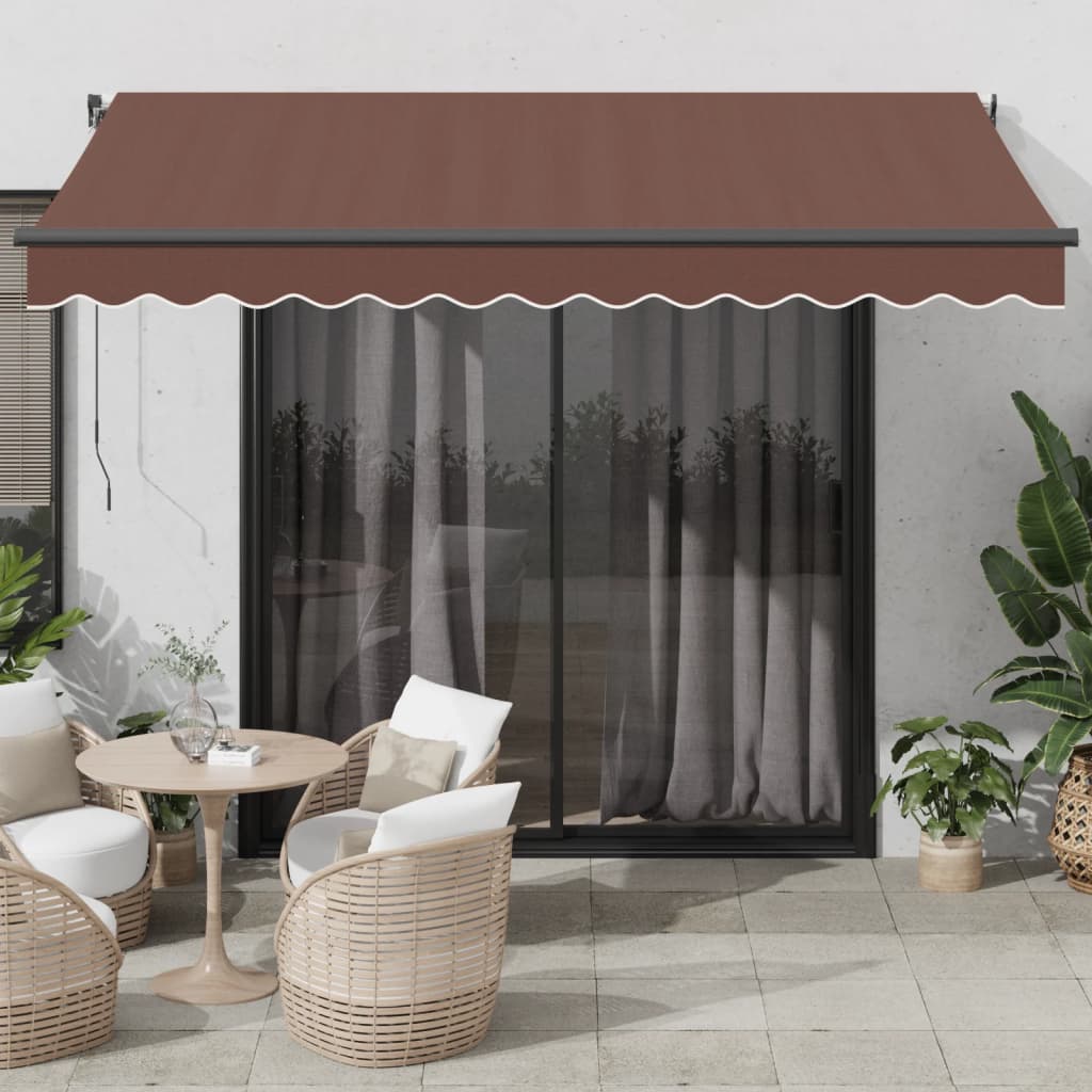 Tenda s led svjetlima 350x250 cm ručno upravljanje - smeđa, 350x250 cm (dxš) - number 1.