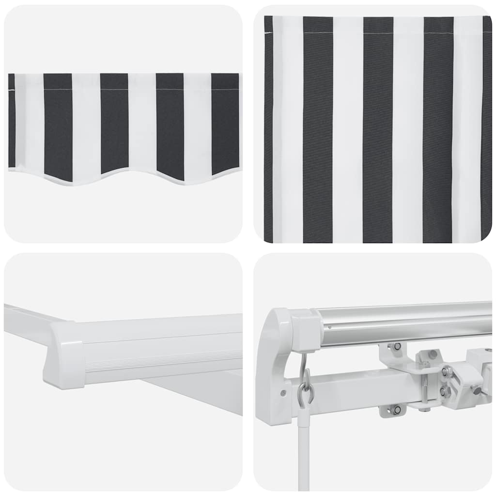 Awning 600x300 cm manual operation - anthracite gray and white, 600 x 300 cm (lxw) - number 9.