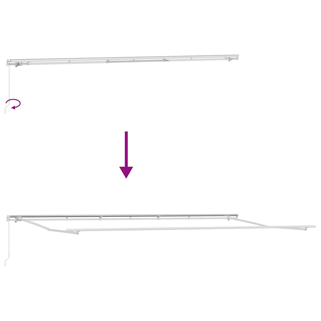 Awning 600x300 cm manual operation - anthracite gray and white, 600 x 300 cm (lxw) - number 8.