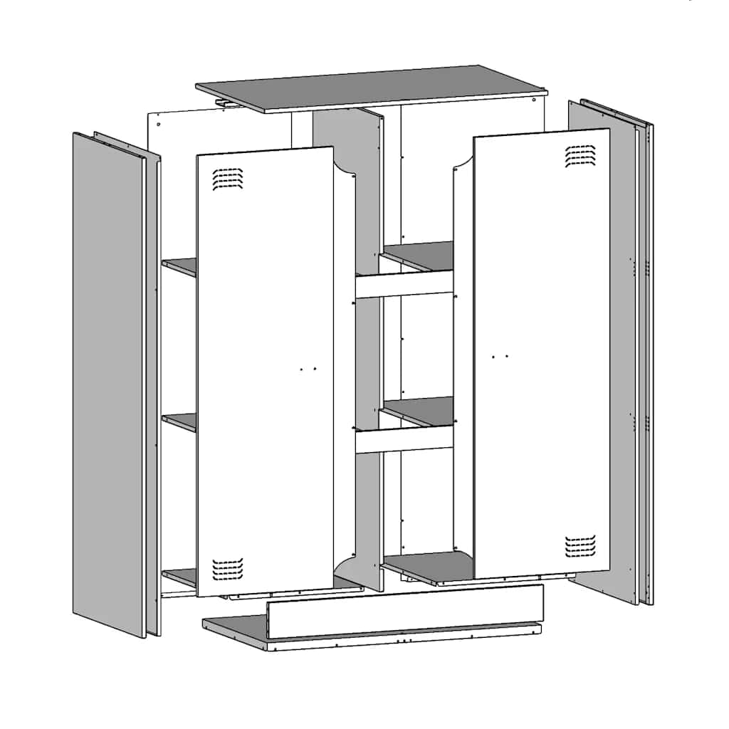 Skab 67x39x107 cm stål - hvid, 1 - number 12.