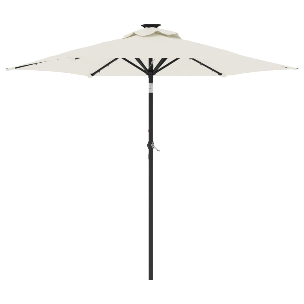 Parasol med led-lys og stålstang 225x225x212 cm - hvid, 1 - number 2.