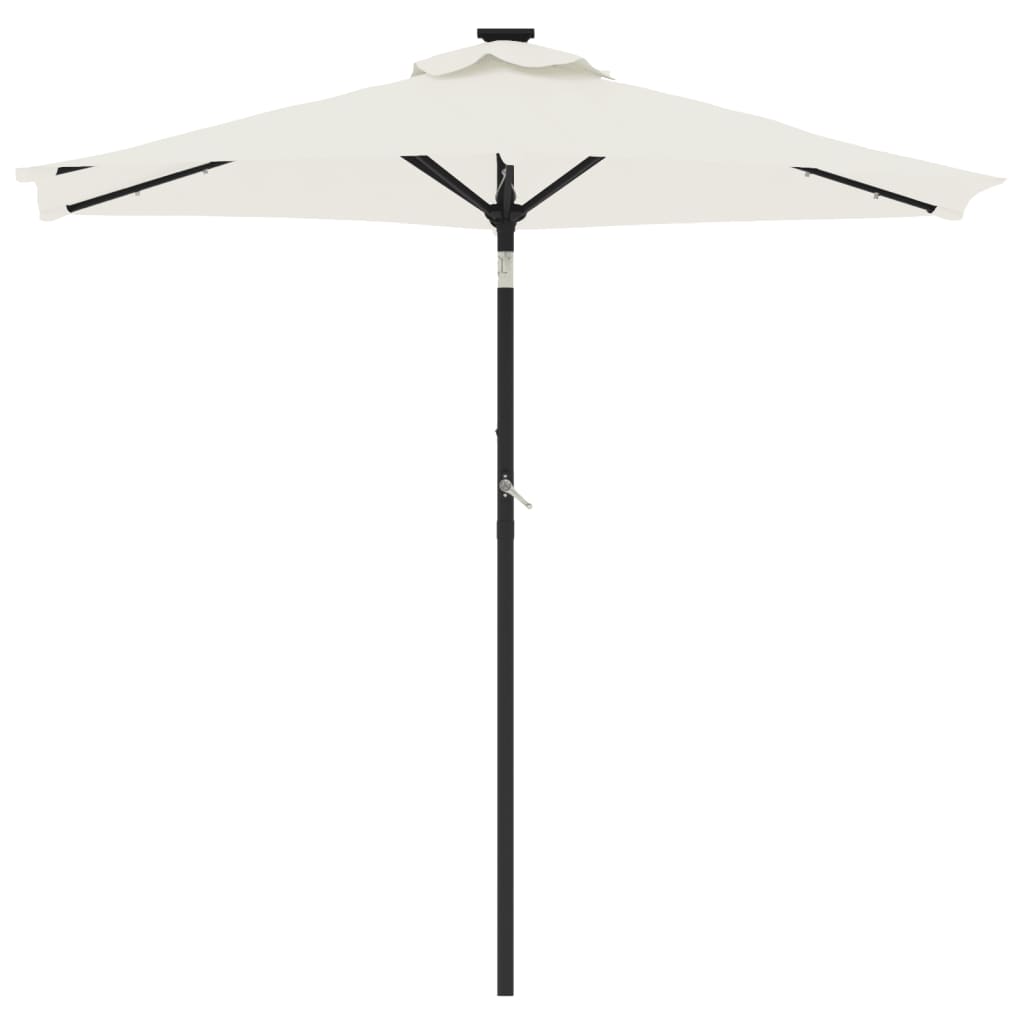 Parasol med led-lys og stålstang 225x225x212 cm - hvid, 1 - number 4.