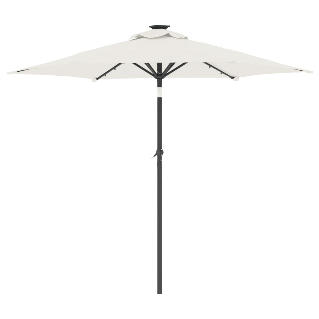 Parasol med led-lys og stålstang 225x225x212 cm - hvid, 1 - number 6.