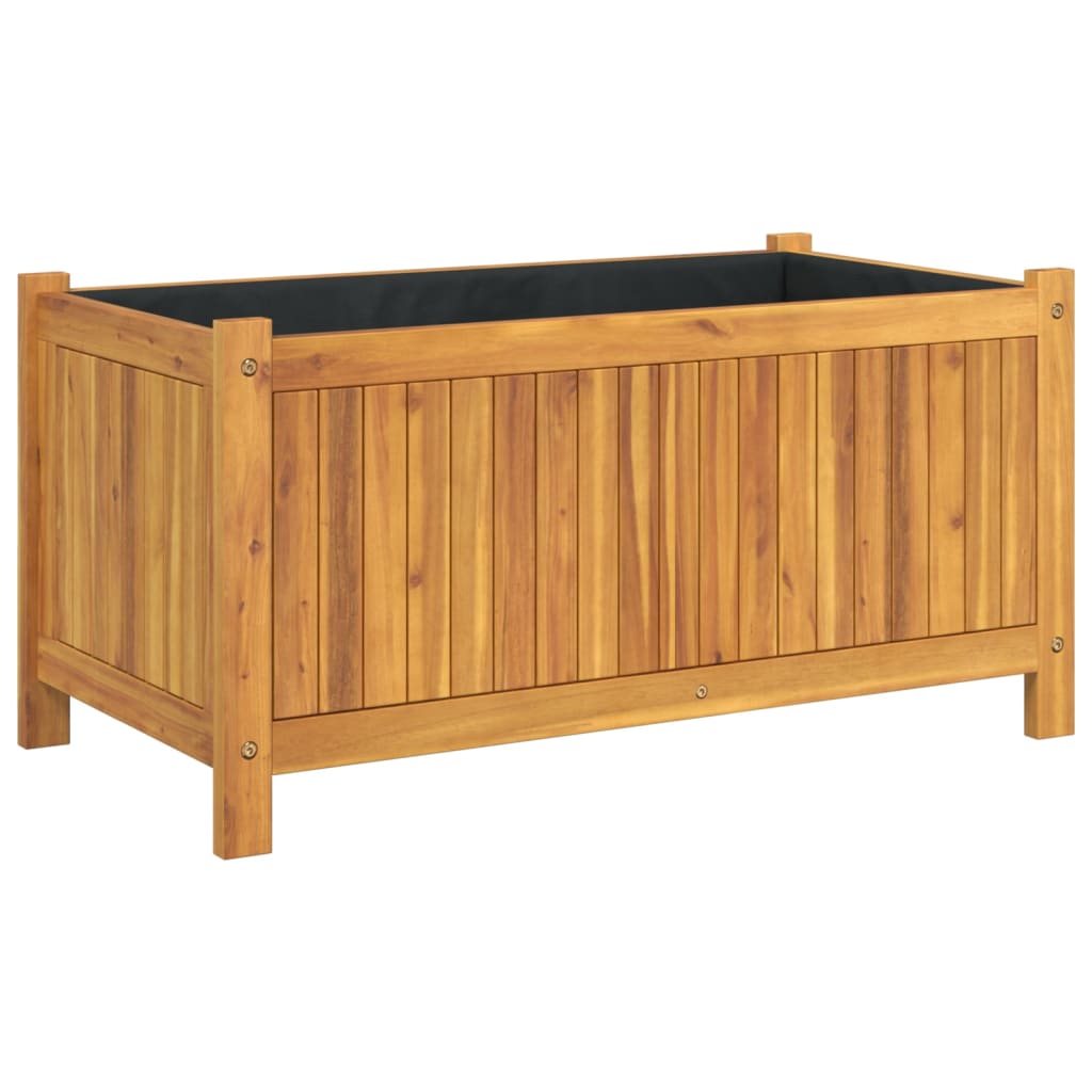 Planter with solid acacia wood - 80 x 42 x 40 cm, 1 - number 2.