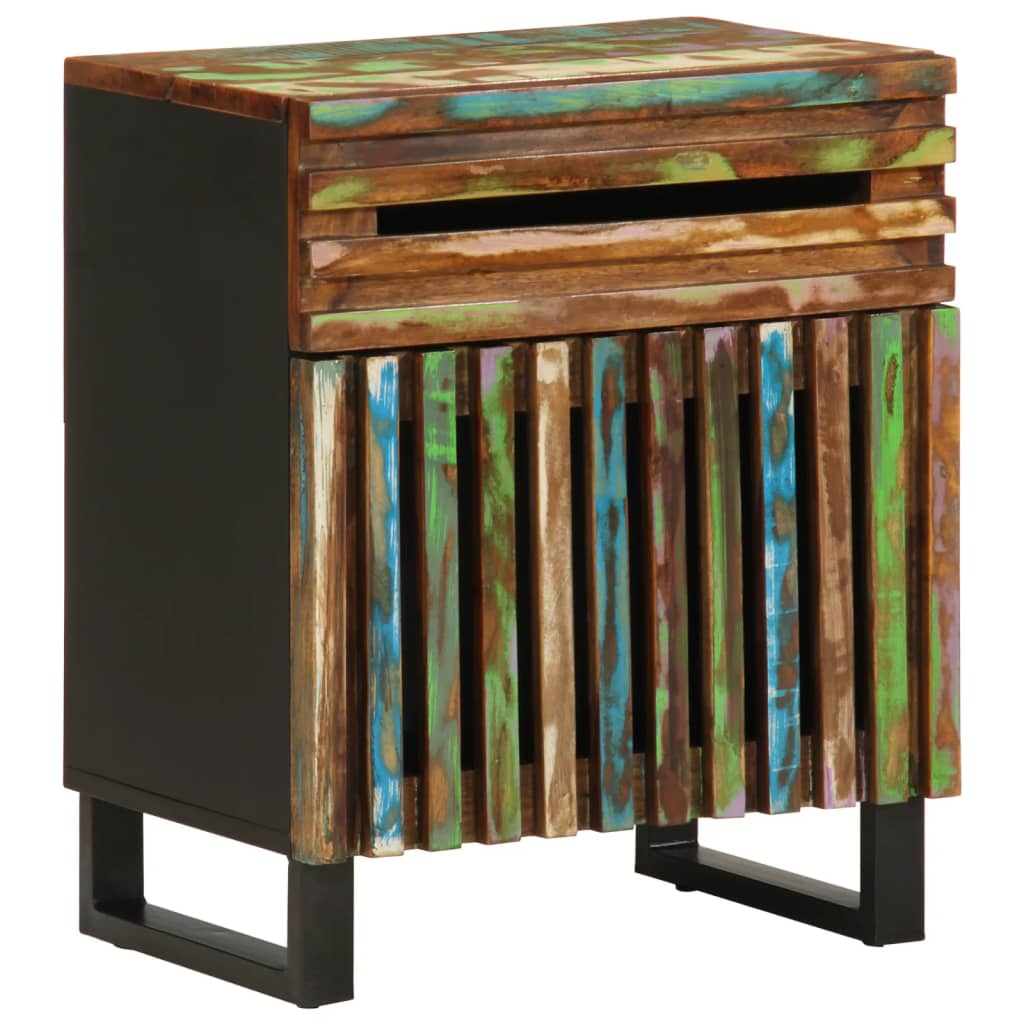 Stolik nocny 50x34x60 cm - wielokolorowy, 1, lite drewno akacjowe - number 1.