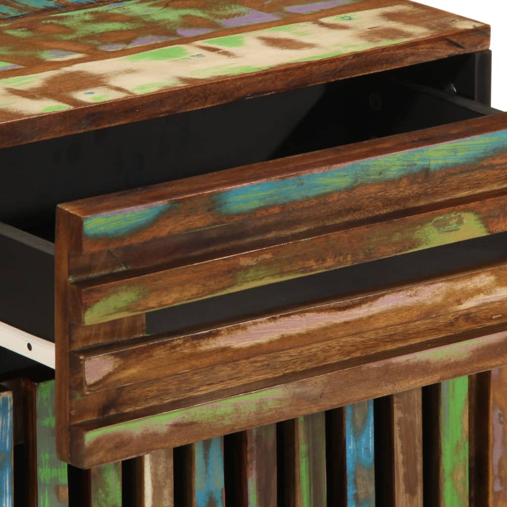Noćni ormarić 50x34x60 cm - višebojni, 1, puno bagremovo drvo - number 7.