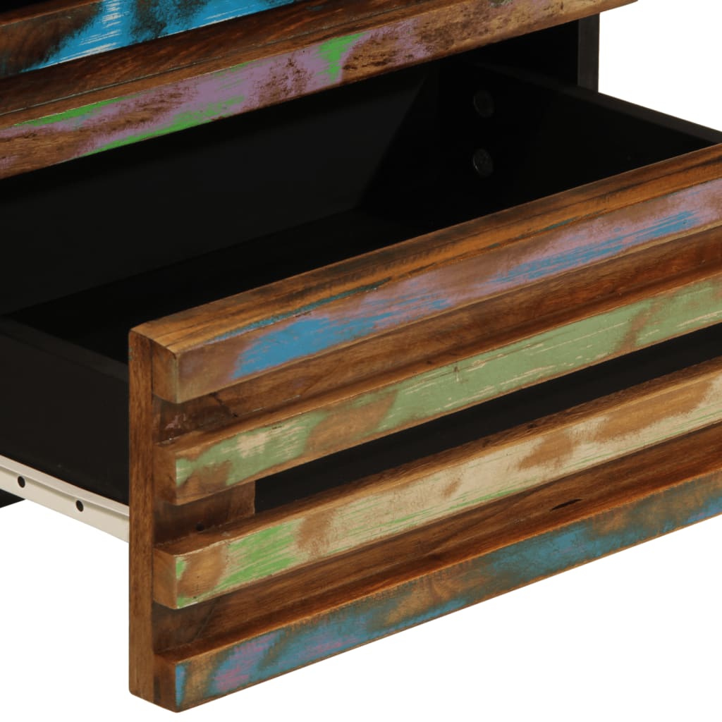 Noćni ormarić 50x34x62 cm - višebojni, 1, puno bagremovo drvo - number 8.