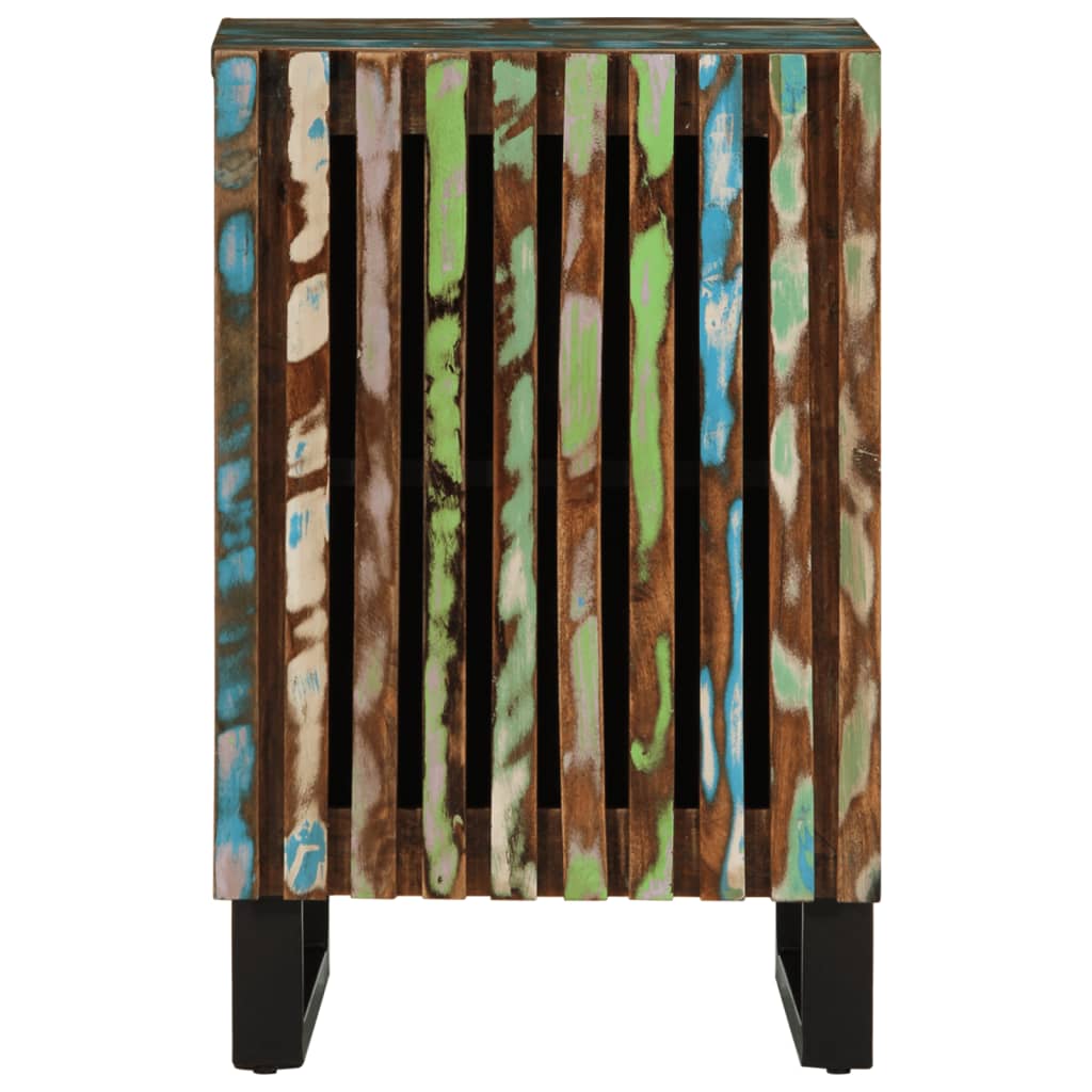 Zidni kupaonski ormarić 38x34x58 cm - višebojni, puno bagremovo drvo, 1 - number 2.