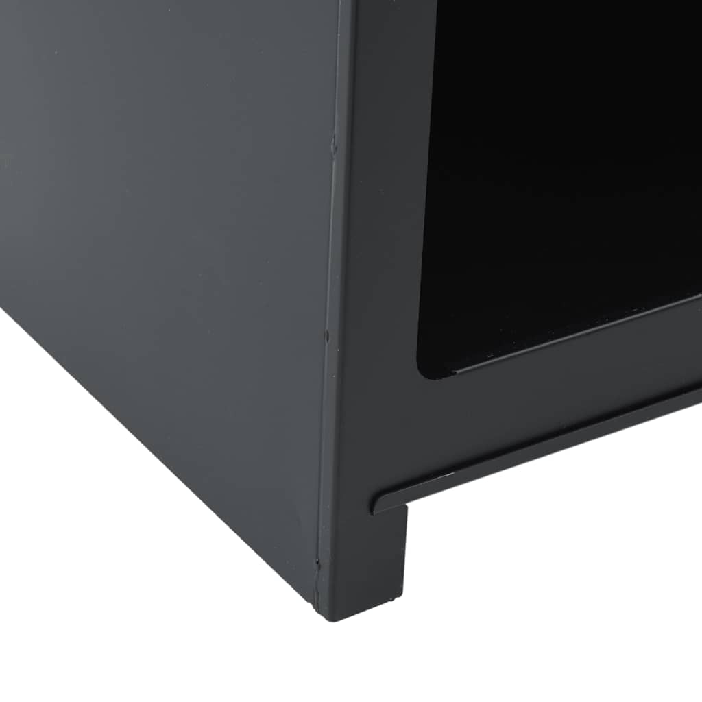 Foyer extérieur avec rangement pour bois de chauffage en acier noir - number 7.