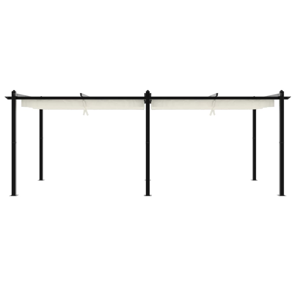 Paviljon s krovom na rolo 3x6 m aluminij krem boje - krem, 1 - number 4.