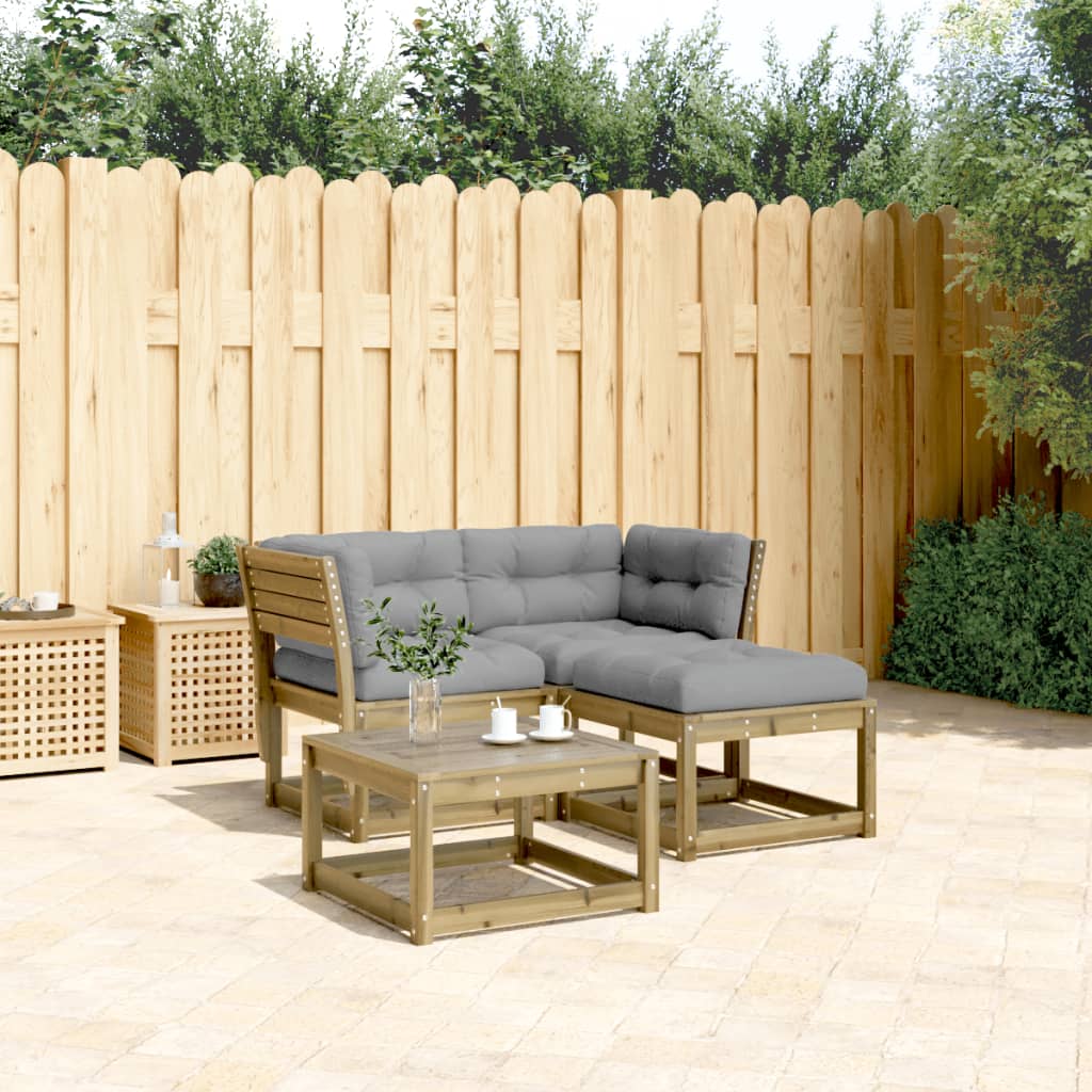Sofa set for garden parts impregnated pine - natural impregnation, with cushions, 3 - number 1.