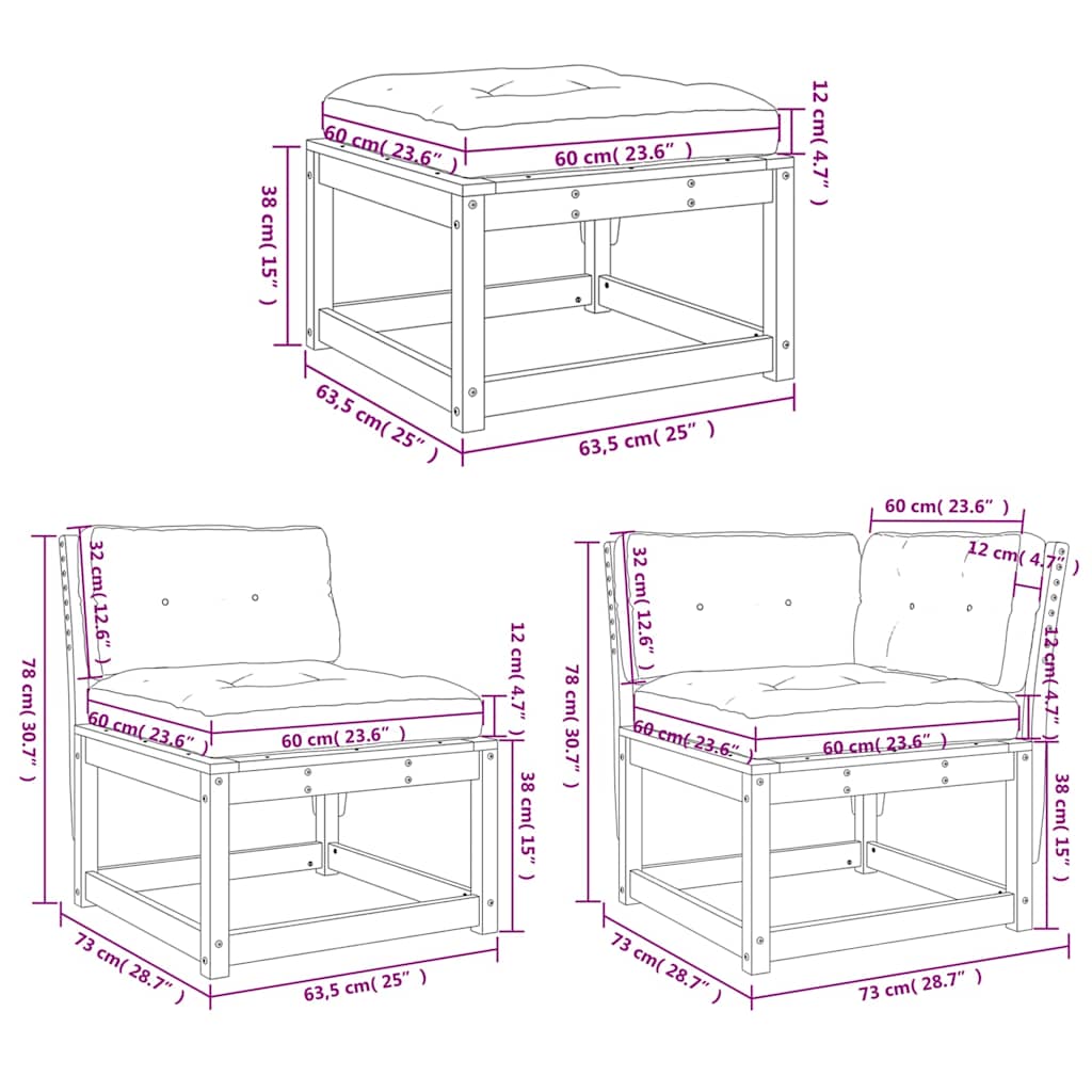 Sofasæt til haven dele med hynder massivt douglasgran - douglasgran naturlig, ja, 1 - number 10.