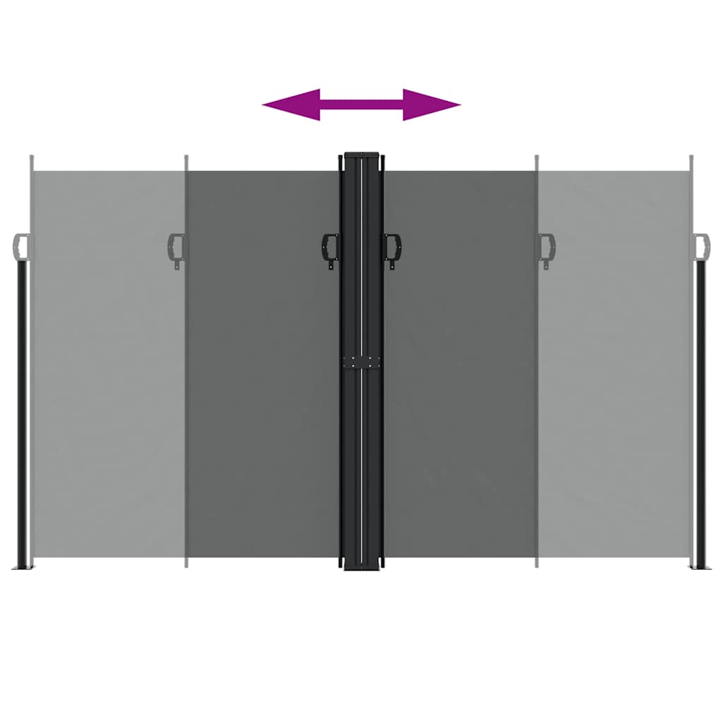 Sammenrullelig sidemarkise - antracitgrå, 200 x 600 cm, 1 - number 5.