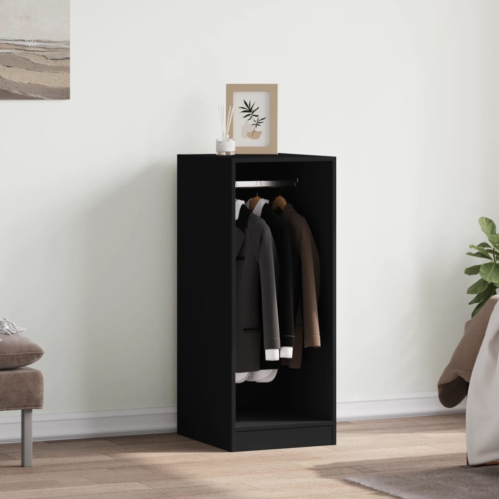 Wardrobe engineered wood - black, 48 x 41 x 102 cm, 1, with rod - number 3.