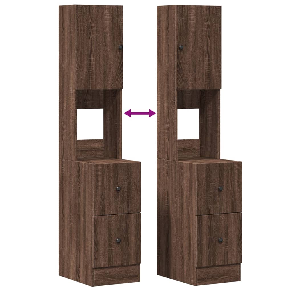 Kuhinjski ormar izrađen od drva smeđe boje hrasta - smeđi hrast, 35 x 50 x 180 cm, 1 - number 8.