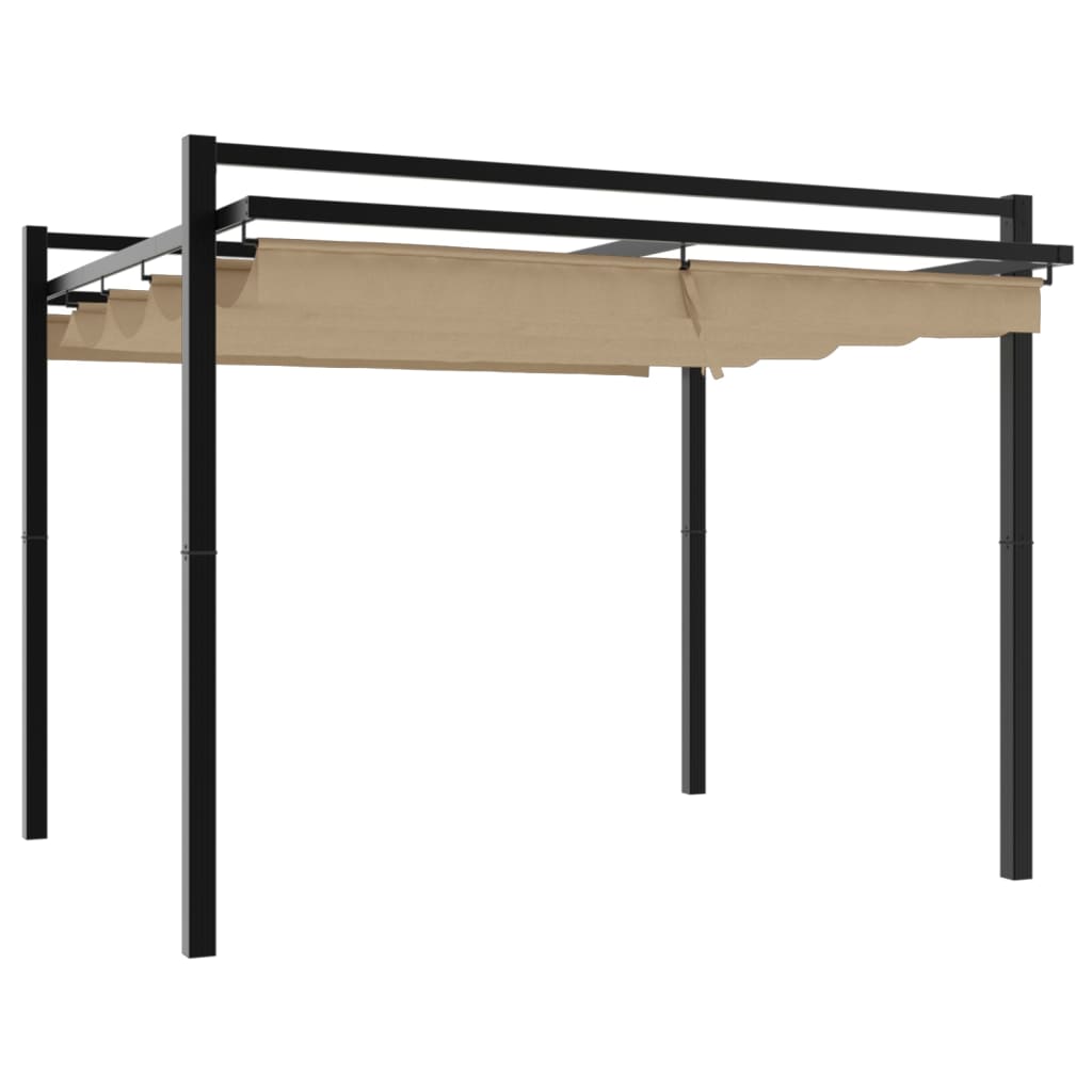 Paviljon s krovom na rolo 3x3 cm aluminij - sivo-smeđi, 1 - number 2.