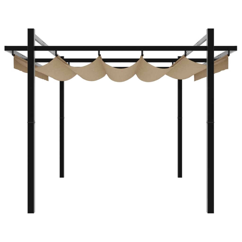 Paviljon s krovom na rolo 3x3 cm aluminij - sivo-smeđi, 1 - number 5.