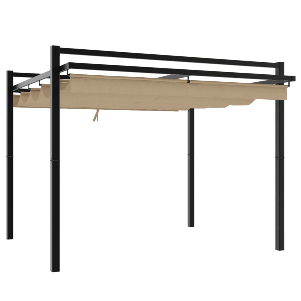 Paviljon s krovom na rolo 3x3 cm aluminij - sivo-smeđi, 1 - number 6.