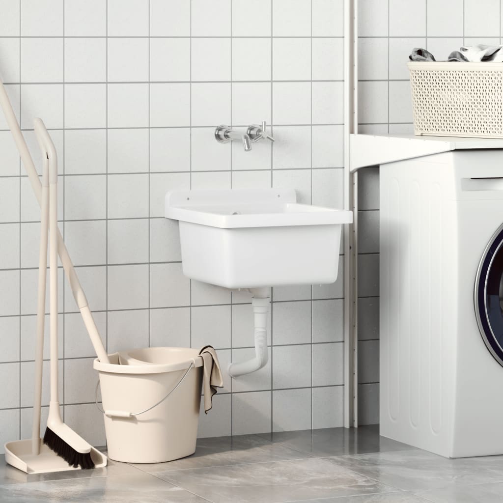 Håndvask 40x40x24 cm væghængt resin hvid - number 3.