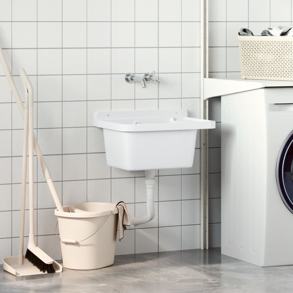 Tvättställ vägghängd harts - vit, 50 x 35 x 24 cm - number 3.