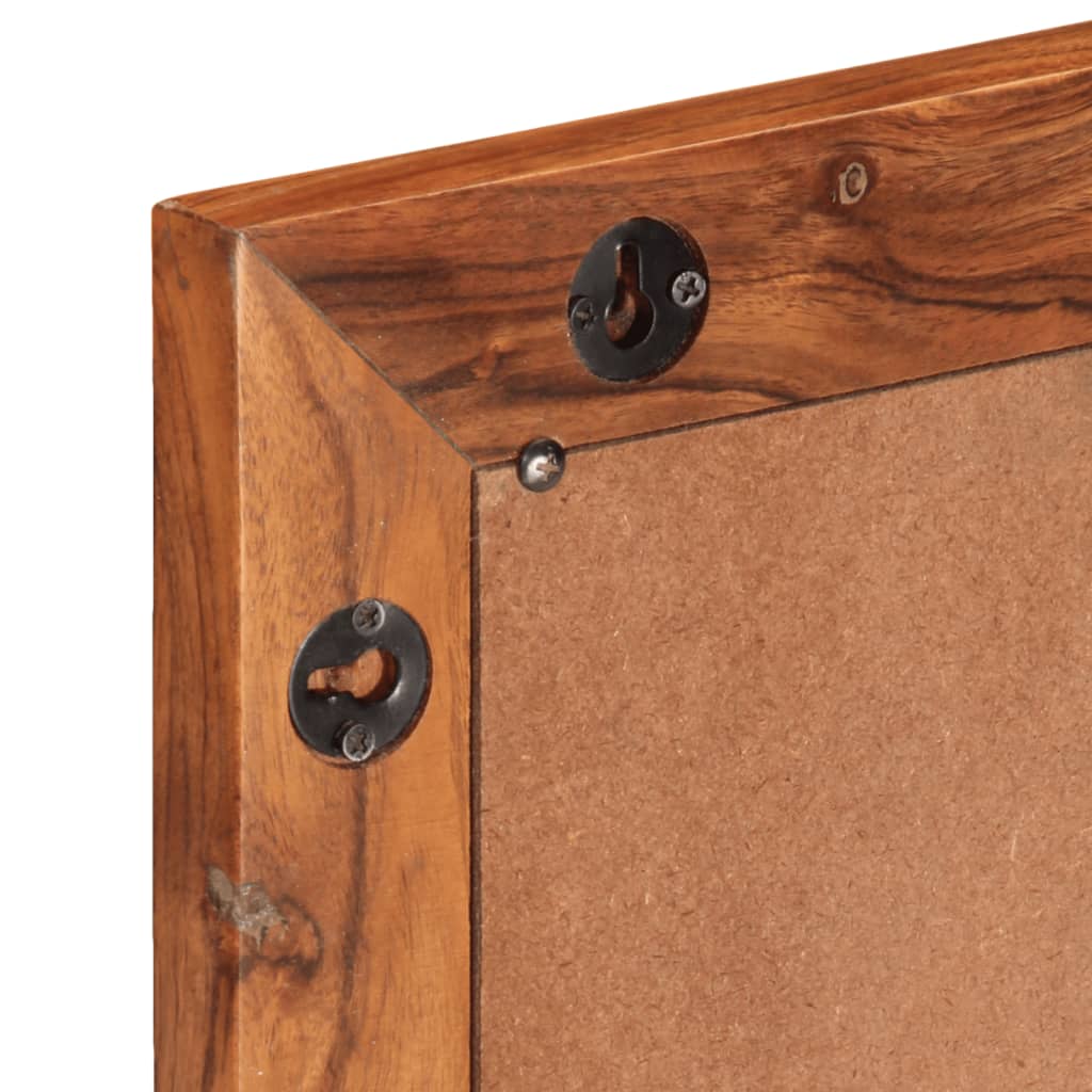 Baderomsspeil 50x70 cm og glass - lysebrunt, solid akacia -tre, 1 - number 8.