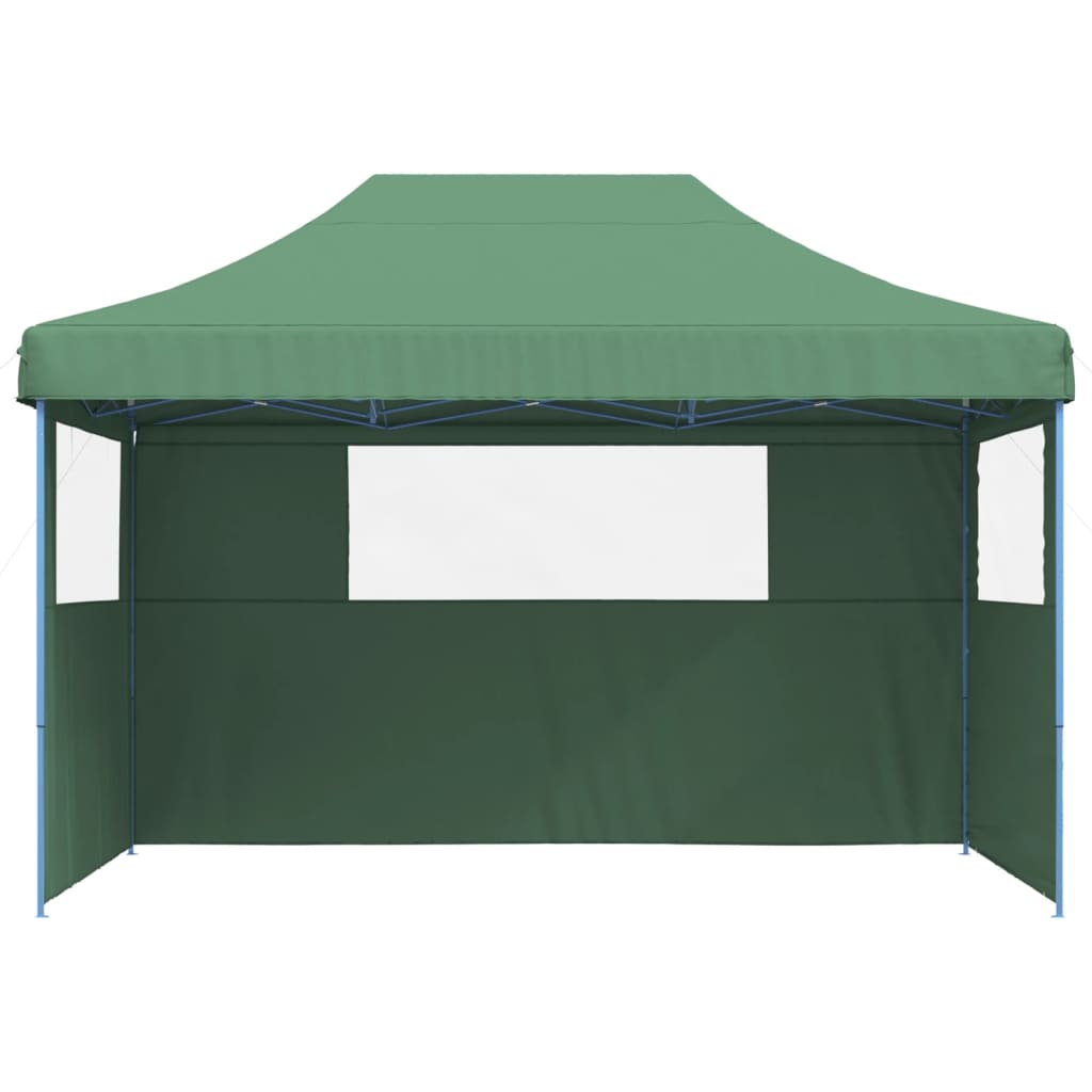 Foldable pop-up party tent with 4 side walls - green, 1, with 3 side walls - number 3.