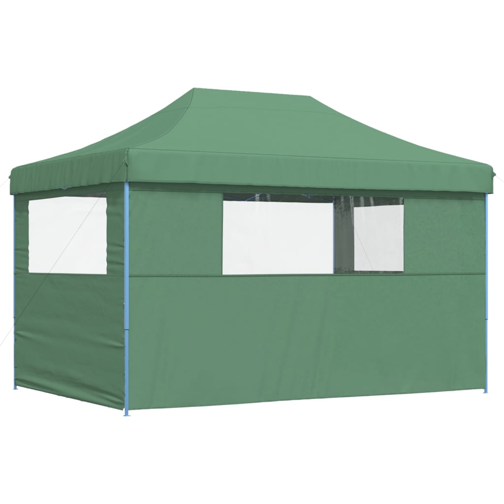 Foldable pop-up party tent with 4 side walls - green, 1, with 3 side walls - number 5.