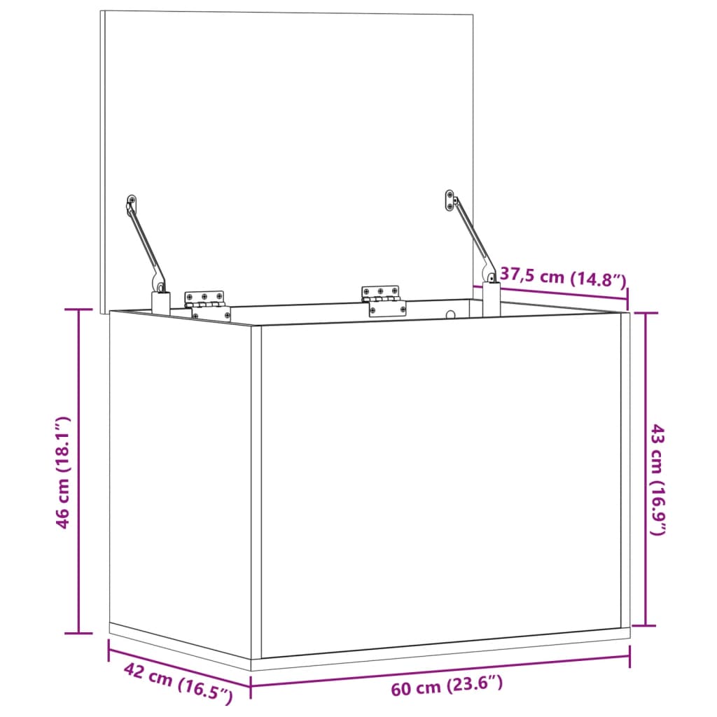 Kutija za odlaganje 60x42x46 cm konstruirano drvo - smeđi hrast, 40x42x46 cm (dxšxv), 115 kg - number 11.