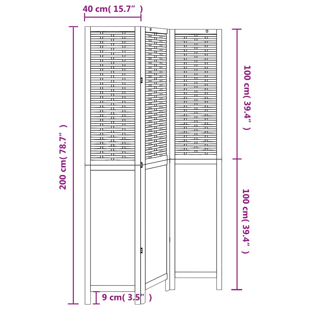 Romdelerpaneler solid keiser trehvit - 40 x 200 cm, 3 - number 8.