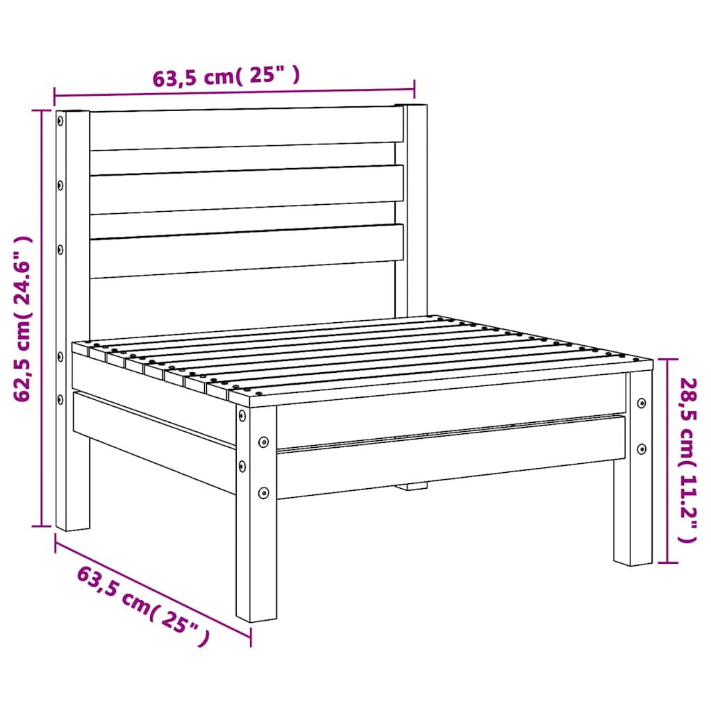 Soffmodul utan armstöd massiv furu gyllenbrun - number 8.