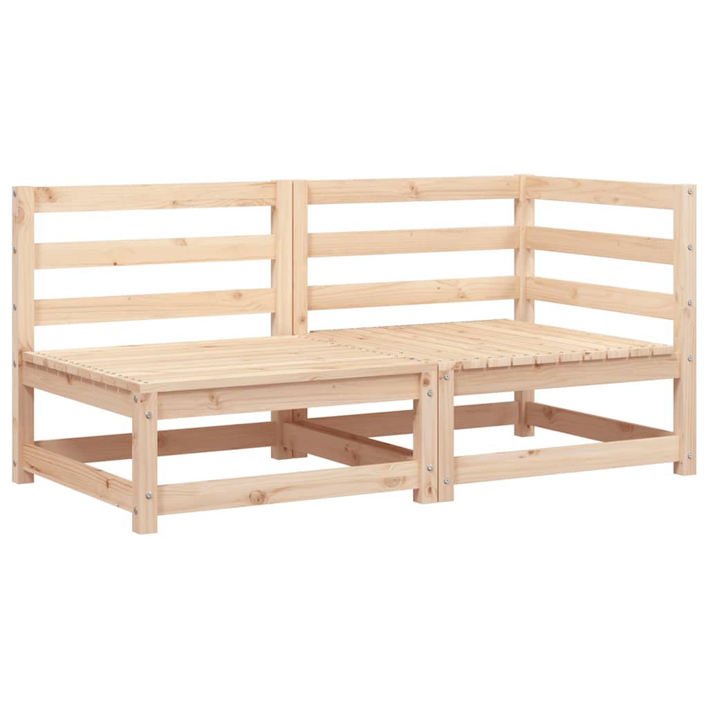2-personers havesofa massivt fyrretræ - fyrretræ naturlig, 1, hjørnedel + stol - number 2.