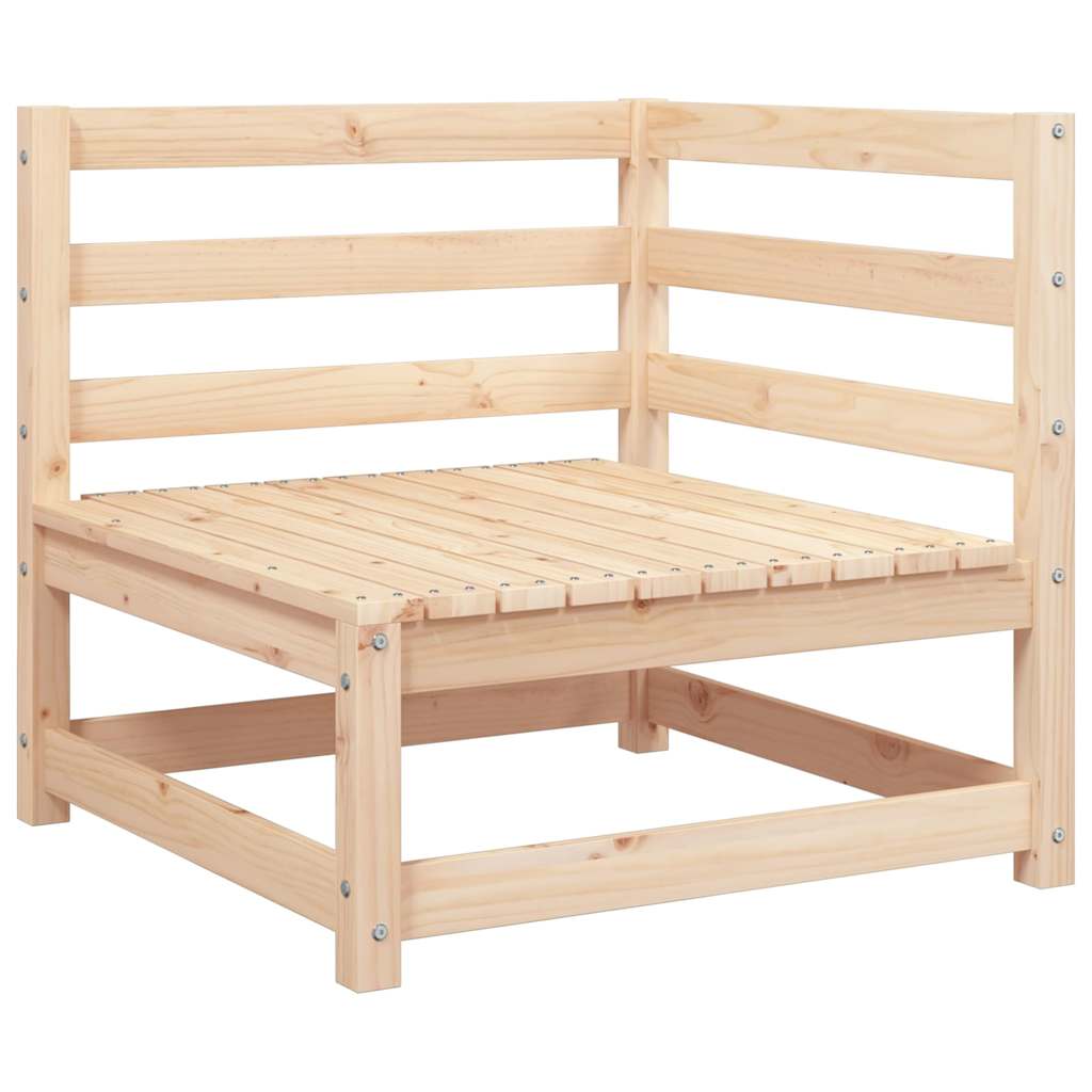 2-personers havesofa massivt fyrretræ - fyrretræ naturlig, 1, hjørnedel + stol - number 7.
