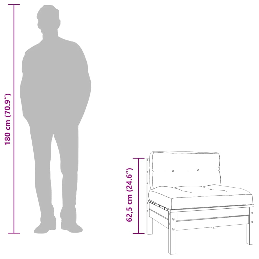 2-personers havesofa med hynder og fodskammel - naturlig imprægnering, 1, 2x chair + footrest - number 11.