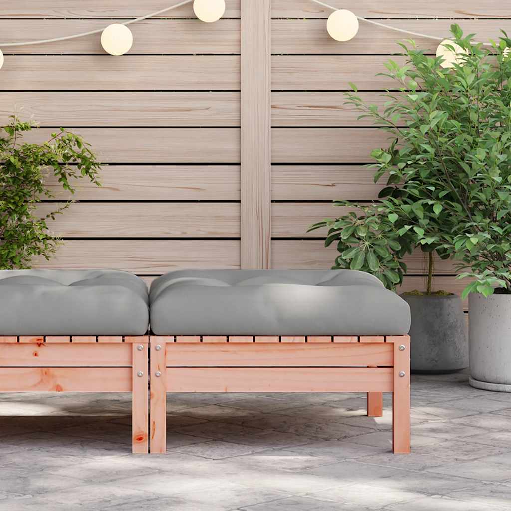 Outdoor footstool with cushions solid douglas fir - number 3.