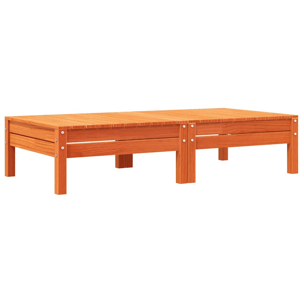 Trädgårdspallar 2 st. med kuddar massiv furu gyllenbrun - number 4.