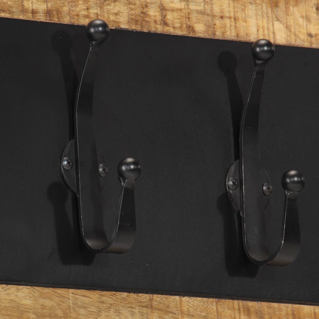 Væghængt knagerække 6 knager massivt mangotræ - number 5.